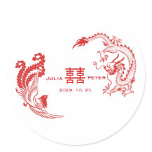 Moderne Draak-Fenix Persoonlijke Chinese Trouwdag