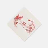 Moderne Draak-Fenix Persoonlijke Chinese Trouwdag Servetten (Hoek)