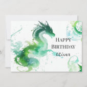 Moderne Dragon Magic Verjaardag Kaart (Voorkant)