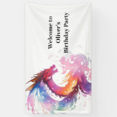 Moderne Dragon Magic Verjaardagsbanner Spandoek (Verticaal)