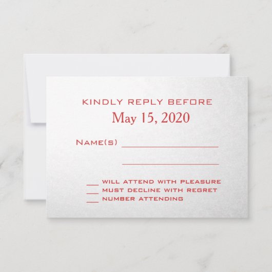 Moderne Dragon-Phoenix Chinese bruiloft RSVP (Achterkant)