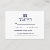 Moderne Dragon-Phoenix Chinese bruiloft RSVP Informatiekaartje (Achterkant)