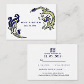 Moderne Dragon-Phoenix Chinese bruiloft RSVP Informatiekaartje (Voorkant / Achterkant)