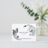 Moderne Dragon-Phoenix Chinese Trouwtafel Kaart 2 Plaatskaartje (Staand voorkant)