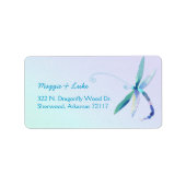 Moderne Dragonfly Bruiloft Retouradres Labels (Voorkant)