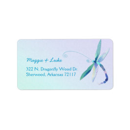 Moderne Dragonfly Bruiloft Retouradres Labels