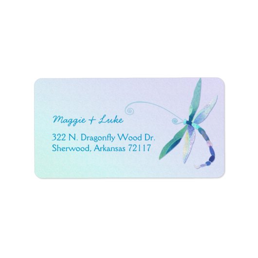 Moderne Dragonfly Bruiloft Retouradres Labels (Voorkant)
