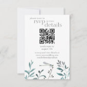 Moderne Dragonfly Wedding QR Code Details en RSVP Kaartje (Voorkant)