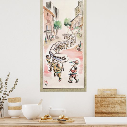 Moderne drakendansers poster (Keuken)