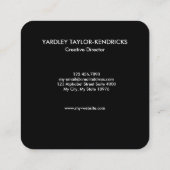 Moderne dramatische Abstracte zwarte Visitekaartje (Achterkant)