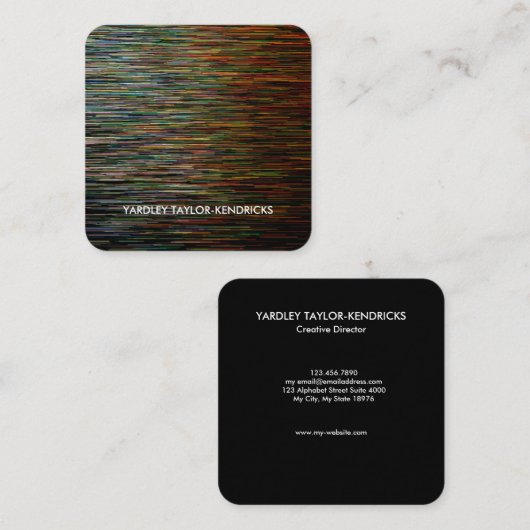 Moderne dramatische Abstracte zwarte Visitekaartje (Voorkant / Achterkant)