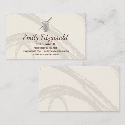 Moderne Dressmaker Seamstress-schroefdraad Visitekaartje (Voorkant / Achterkant)