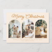 Moderne drie Arch Curve-foto met Kerstmis Terracot Feestdagenkaart (Voorkant)