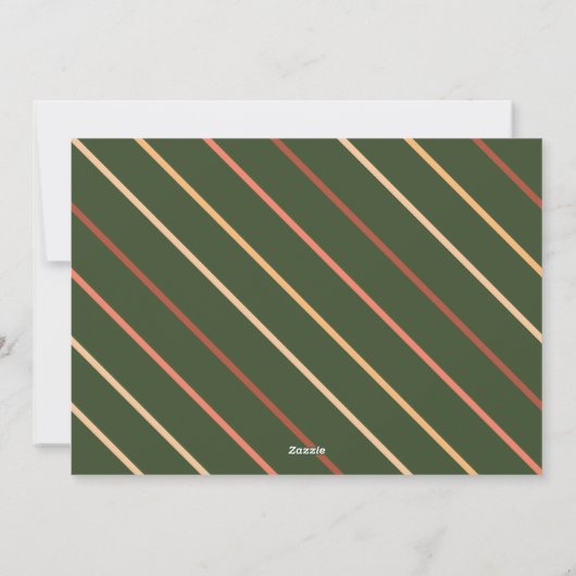 Moderne drie-boogcurve met kerstgroen feestdagenkaart (Achterkant)