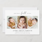 Moderne drie foto-Baby geboorte Aankondiging (Voorkant)