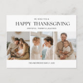 Moderne drie foto collage Thanksgiving Briefkaart (Voorkant)
