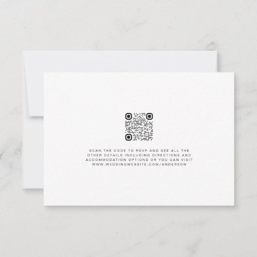 Moderne drie foto-QR-code RSVP-bruiloft Kaart (Achterkant)