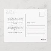 Moderne drie fotobruiloft bespaart de datum briefkaart (Achterkant)