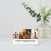 Moderne drie Fotofotografie Business Visitekaartje (Staand voorkant)