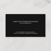 Moderne drie fotografie zwart visitekaartje (Achterkant)