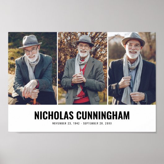 Moderne Drie Foto's Herdenking Poster (Voorkant)