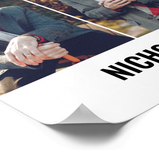 Moderne Drie Foto's Herdenking Poster (Hoek)