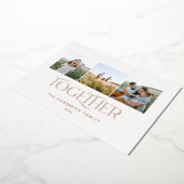 Moderne drie foto's roestvrij samen kerstfeest folie feestdagenkaart (Gedraaid)