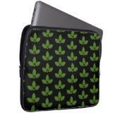 Moderne drie groene bladeren laptop sleeve (Voorkant Rechts)