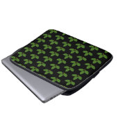 Moderne drie groene bladeren laptop sleeve (Voorkant onderkant)