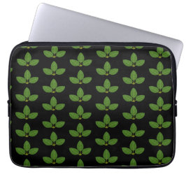 Moderne drie groene bladeren laptop sleeve