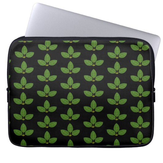 Moderne drie groene bladeren laptop sleeve (Voorkant)