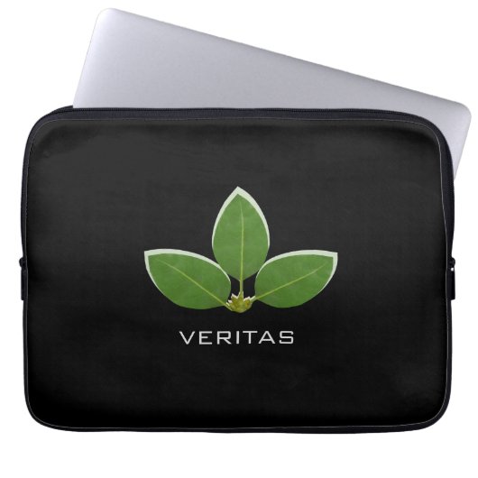 Moderne drie groene bladeren laptop sleeve (Voorkant)