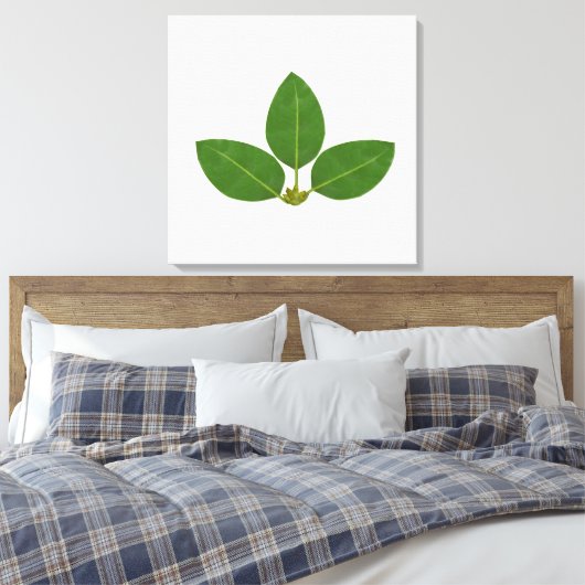 Moderne Drie Laurierbladeren Canvas Afdruk (Insitu (Slaapkamer))