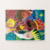 Moderne Drie Mannen Kings met ster en giften Legpuzzel (Horizontaal)