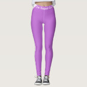 Moderne drie-strepen op paarse leggingen leggings (Voorkant)