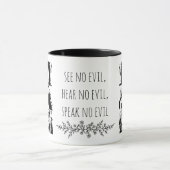 Moderne drie wijze apen grafische T-shirt Mok (Midden)