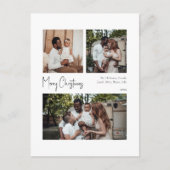 Moderne, driedubbele kerstscript feestdagenkaart (Voorkant)