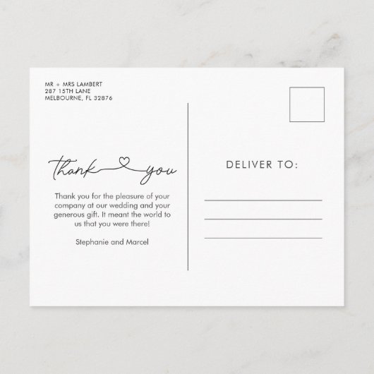 Moderne drieduizend foto-weddenschap Bedankt Uitnodiging Briefkaart (Achterkant)