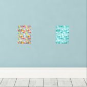 Moderne driehoek abstracte kunst muur poster set v (Houten vloer)