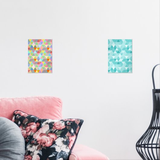 Moderne driehoek abstracte kunst muur poster set v (Woonkamer)