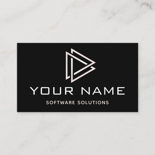 Moderne driehoek geometrische software oplossingen visitekaartje (Voorkant)