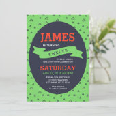 Moderne driehoek Groen en Blauwe Dag Kaart (Staand voorkant)