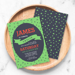 Moderne driehoek Groen en Blauwe Dag Kaart