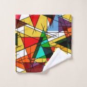 Moderne Driehoek Kleurrijke Geometrisch  Bad Handdoek (Wasdoekje)