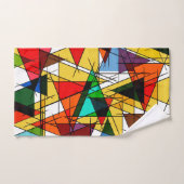 Moderne Driehoek Kleurrijke Geometrisch  Bad Handdoek (Handdoek)