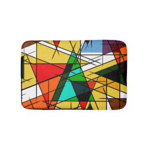 Moderne Driehoek Kleurrijke Geometrisch Badmat