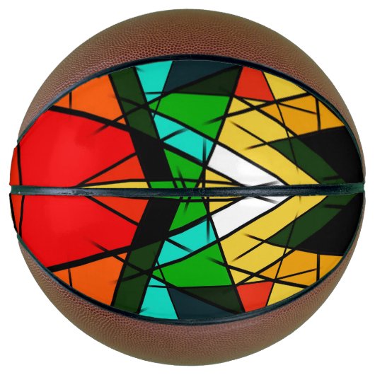 Moderne Driehoek Kleurrijke Geometrisch Basketbal (Voorkant)