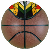 Moderne Driehoek Kleurrijke Geometrisch Basketbal (Rechts)
