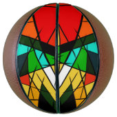 Moderne Driehoek Kleurrijke Geometrisch Basketbal (Verticaal)