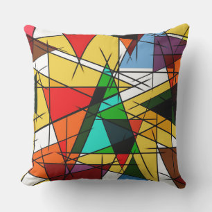 Moderne Driehoek Kleurrijke Geometrisch  Buitenkussen